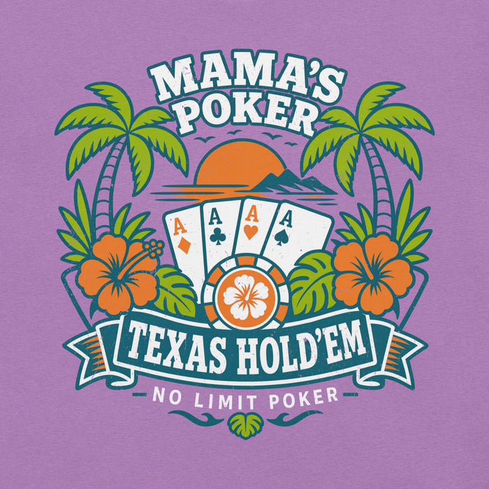 Close-up view of Mama's Poker Premium Unisex T-shirt 228