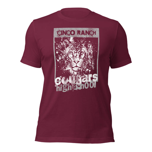 Cinco Ranch High School Cougars Premium Maroon Unisex T-shirt 202