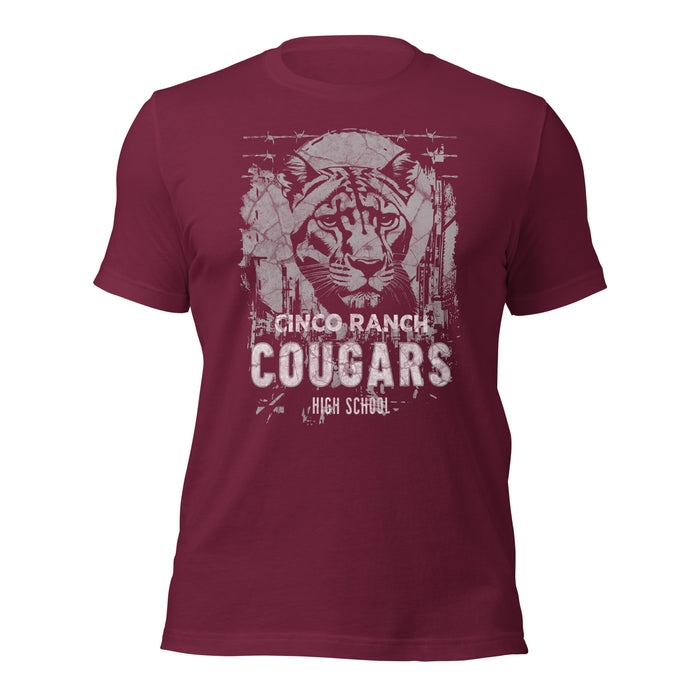 Cinco Ranch High School Cougars Premium Maroon Unisex T-shirt 209