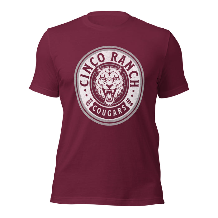 Cinco Ranch High School Cougars Premium Maroon Unisex T-shirt 211