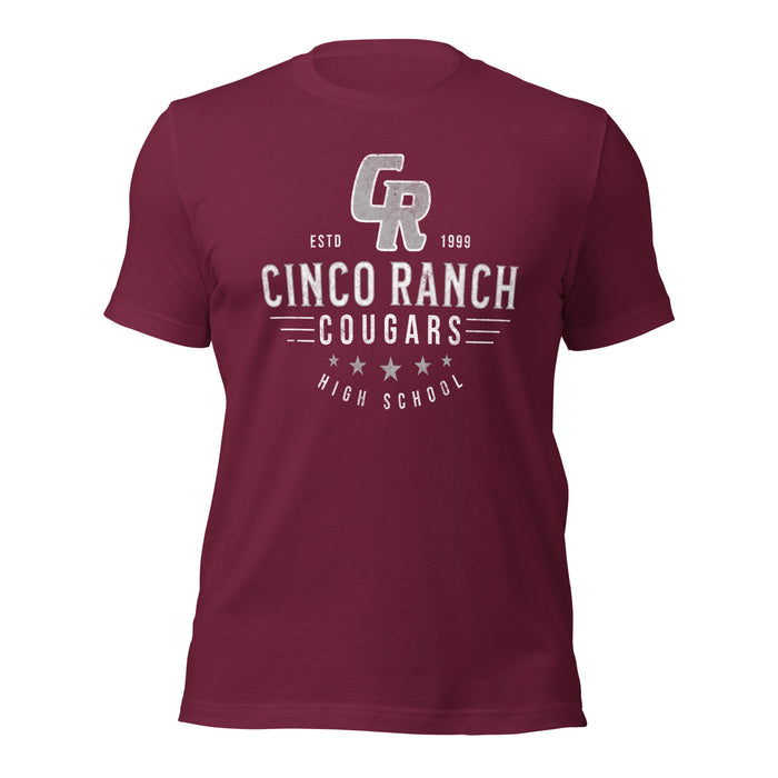 Cinco Ranch High School Cougars Premium Maroon Unisex T-shirt 219