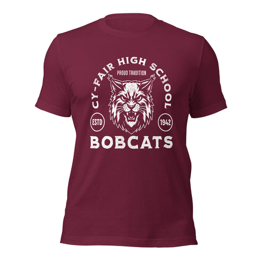 Cy-Fair High School Bobcats Maroon Premium T-shirt 208