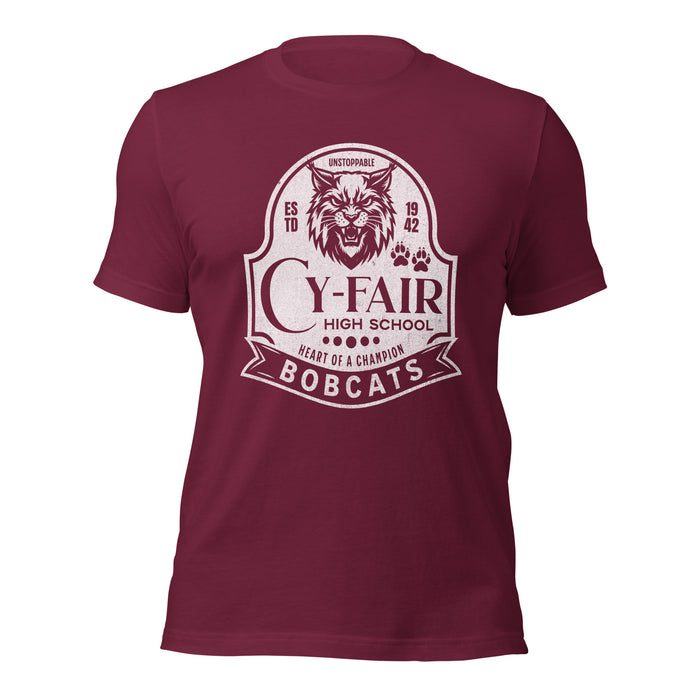 Cy-Fair High School Bobcats Maroon Premium T-shirt 219