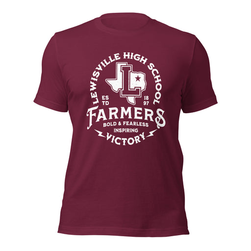 Lewisville High School Farmers Maroon Premium Unisex T-shirt 206