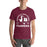 Man wearing Lewisville High School Farmers Maroon Premium Unisex T-shirt 208