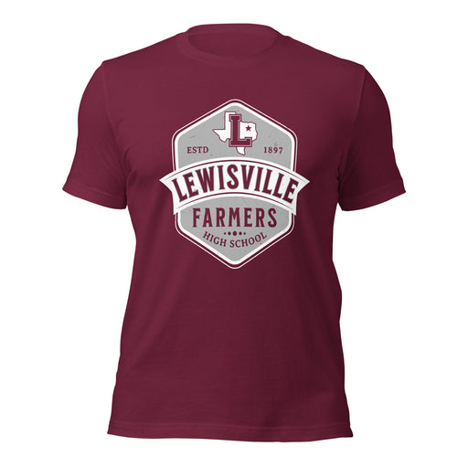 Lewisville High School Farmers Maroon Premium Unisex T-shirt 209