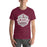 Student wearing Lewisville High School Farmers Maroon Premium Unisex T-shirt 209