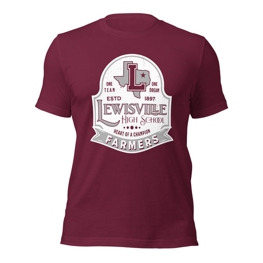 Lewisville High School Farmers Maroon Premium Unisex T-shirt 219