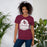 Woman wearing Lewisville High School Farmers Maroon Premium Unisex T-shirt 219