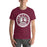 Man wearing Lewisville High School Farmers Maroon Premium Unisex T-shirt 220