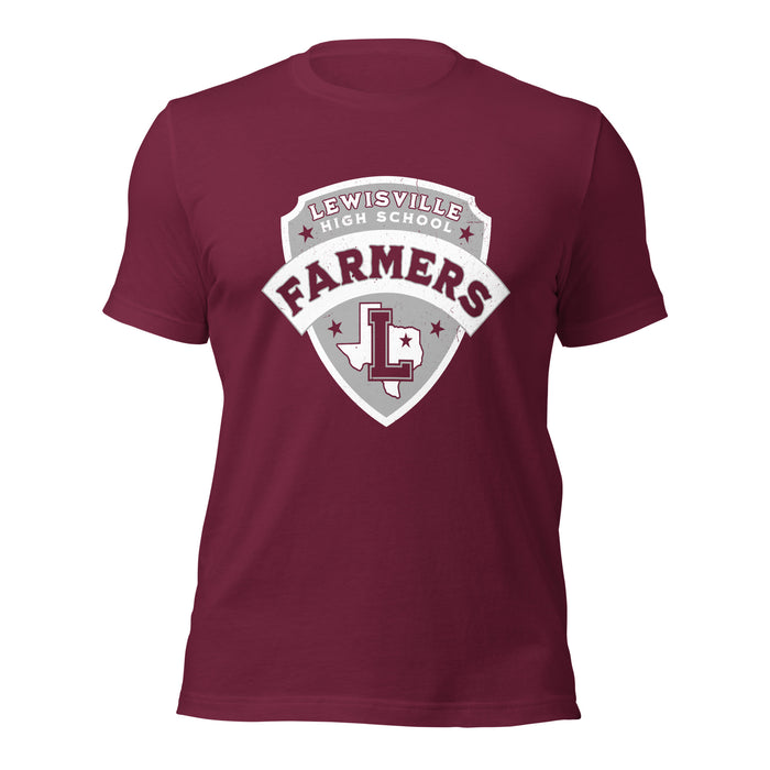 Lewisville High School Farmers Maroon Premium Unisex T-shirt 221