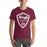 Man wearing Lewisville High School Farmers Maroon Premium Unisex T-shirt 224