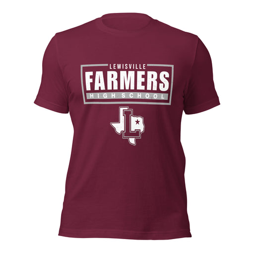 Lewisville High School Farmers Maroon Premium Unisex T-shirt 049