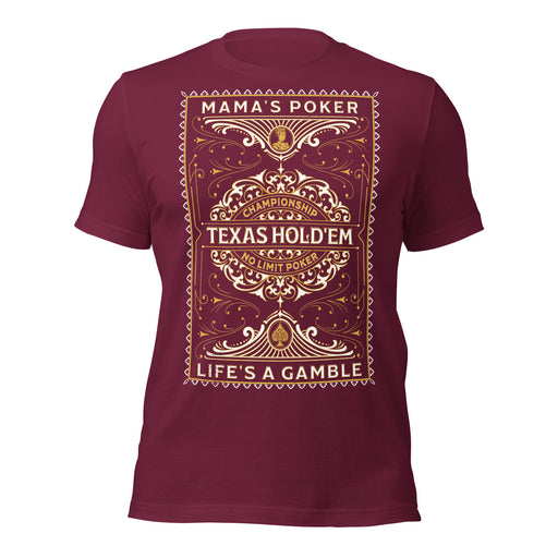 Mama's Poker Premium Unisex T-shirt 212 - Maroon