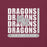 Close-up view of Round Rock High School Dragons Maroon Premium Unisex T-shirt 235