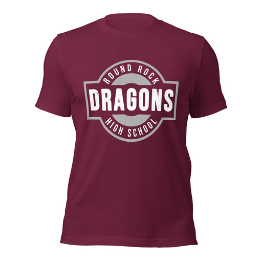 Round Rock High School Dragons Maroon Premium Unisex T-shirt 011
