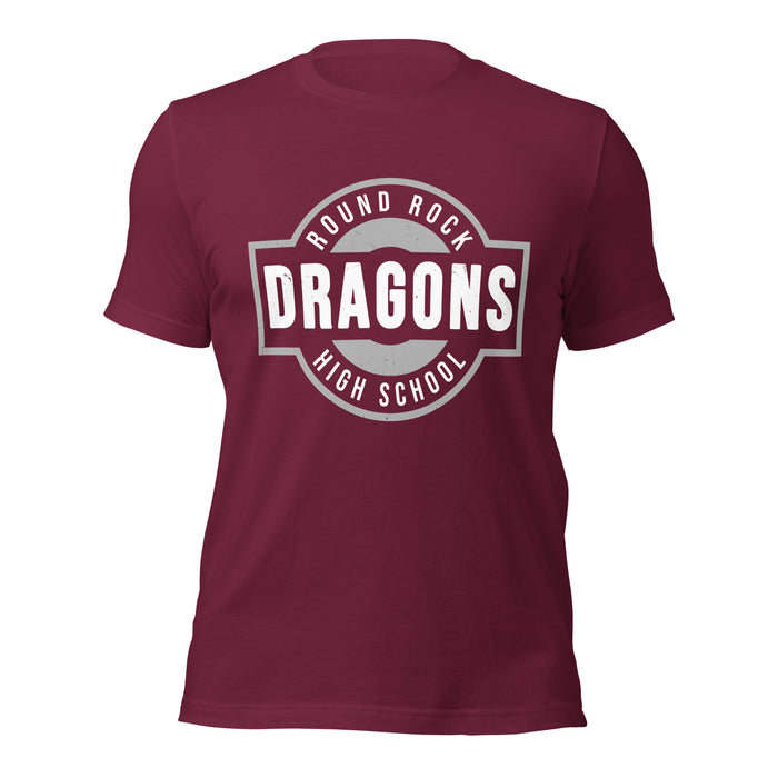 Round Rock High School Dragons Maroon Premium Unisex T-shirt 011