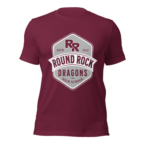 Round Rock High School Dragons Maroon Premium Unisex T-shirt 209