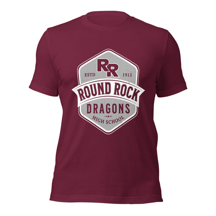 Round Rock High School Dragons Maroon Premium Unisex T-shirt 209