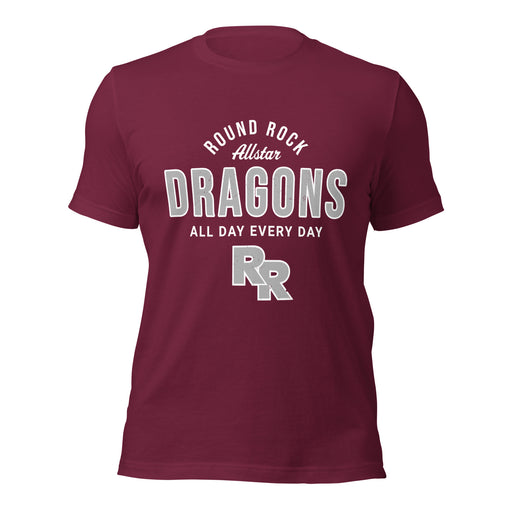 Round Rock High School Dragons Maroon Premium Unisex T-shirt 040