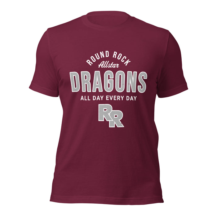 Round Rock High School Dragons Maroon Premium Unisex T-shirt 040