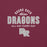 Close-up view of Round Rock High School Dragons Maroon Premium Unisex T-shirt 040