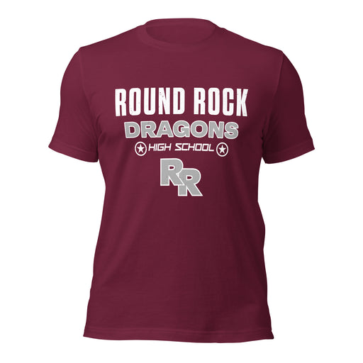 Round Rock High School Dragons Maroon Premium Unisex T-shirt 003