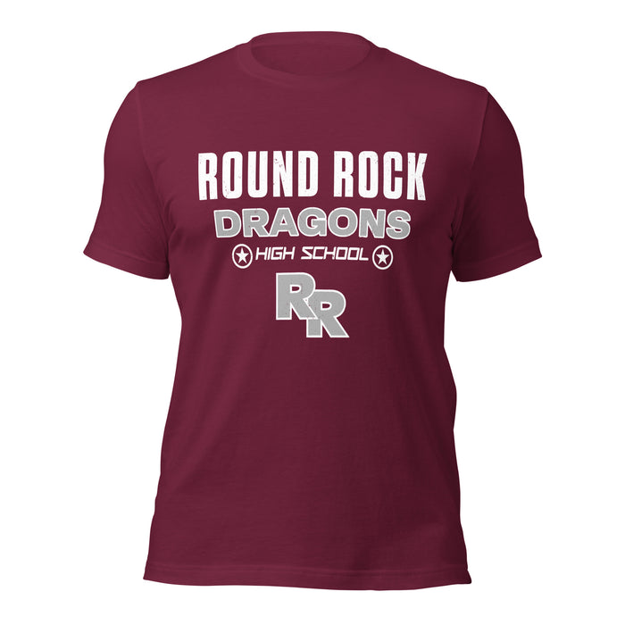 Round Rock High School Dragons Maroon Premium Unisex T-shirt 003