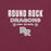 Close-up view of Round Rock High School Dragons Maroon Premium Unisex T-shirt 003