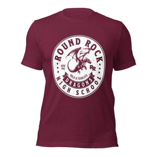 Round Rock High School Dragons Maroon Premium Unisex T-shirt 215