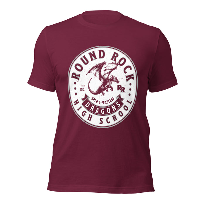 Round Rock High School Dragons Maroon Premium Unisex T-shirt 215