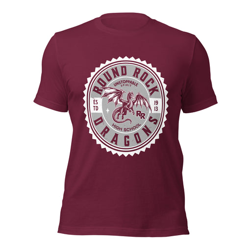 Round Rock High School Dragons Maroon Premium Unisex T-shirt 203