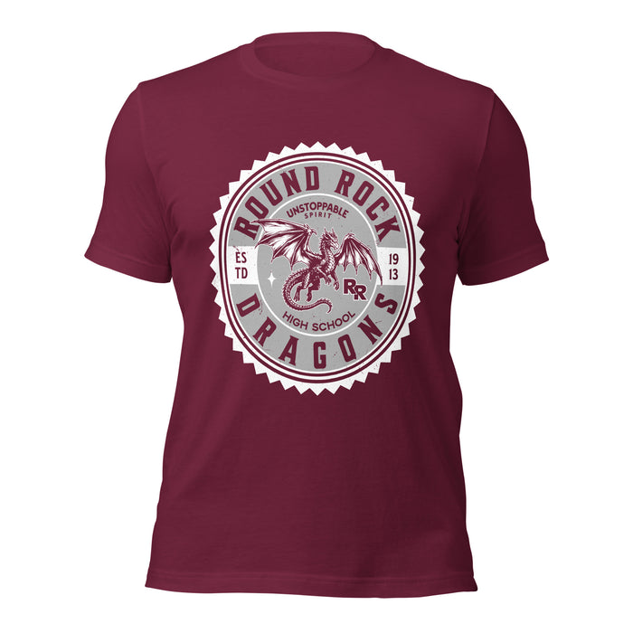 Round Rock High School Dragons Maroon Premium Unisex T-shirt 203