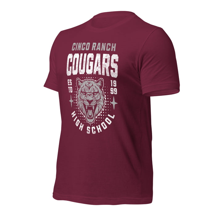 Cinco Ranch High School Cougars Premium Maroon Unisex T-shirt 201a