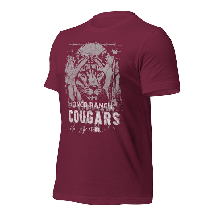 Cinco Ranch High School Cougars Premium Maroon Unisex T-shirt 209a