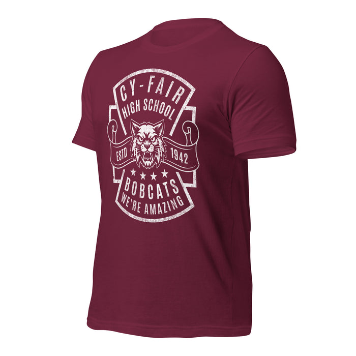 Cy-Fair High School Bobcats Maroon Premium T-shirt 207a