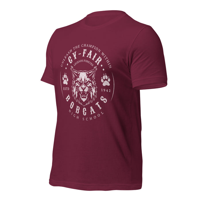 Cy-Fair High School Bobcats Maroon Premium T-shirt 214a