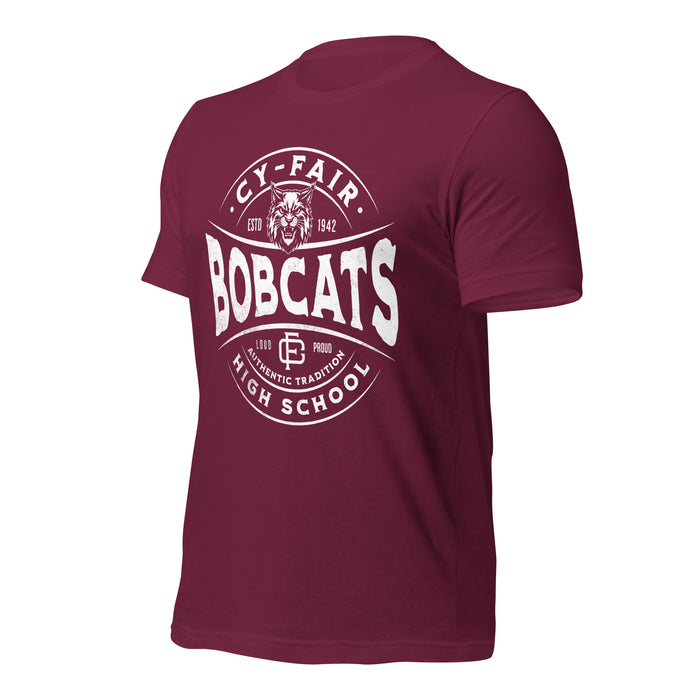 Cy-Fair High School Bobcats Maroon Premium T-shirt 218a