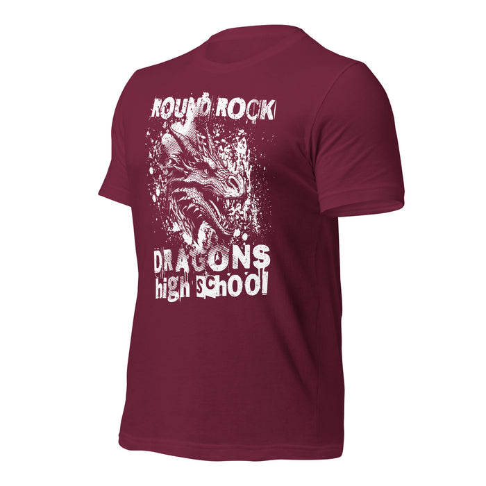 Round Rock High School Dragons Maroon Premium Unisex T-shirt 205a