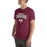 Man wearing Lewisville High School Farmers Maroon Premium Unisex T-shirt 234