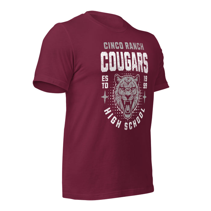 Cinco Ranch High School Cougars Premium Maroon Unisex T-shirt 201b