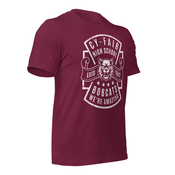 Cy-Fair High School Bobcats Maroon Premium T-shirt 207b