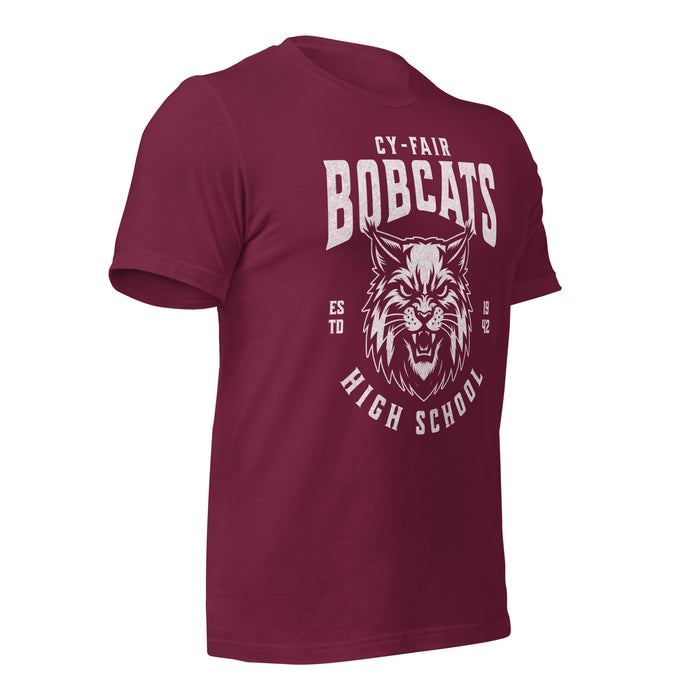 Cy-Fair High School Bobcats Maroon Premium T-shirt 213b