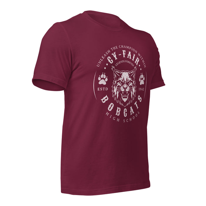 Cy-Fair High School Bobcats Maroon Premium T-shirt 214b