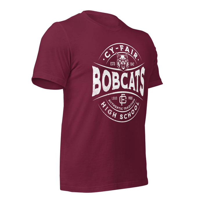 Cy-Fair High School Bobcats Maroon Premium T-shirt 218b