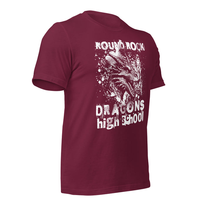 Round Rock High School Dragons Maroon Premium Unisex T-shirt 205b