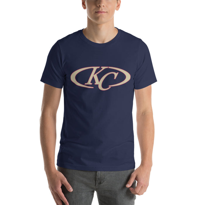 Man wearing a Klein Collins High School Tigers Premium Navy T-shirt 08