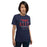 Woman wearing a Allen High School Eagles Premium Navy Blue Unisex T-shirt 203