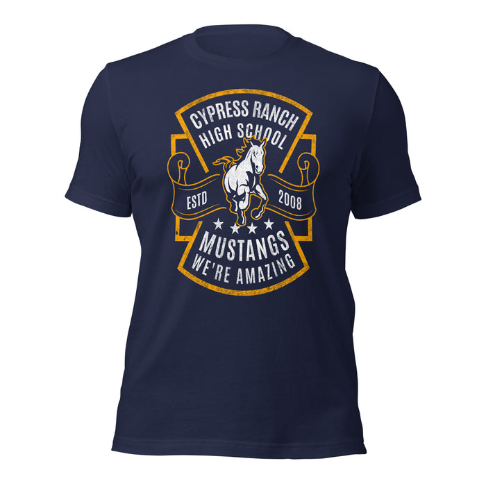 Cypress Ranch High School Mustangs Navy Premium Unisex T-shirt 208