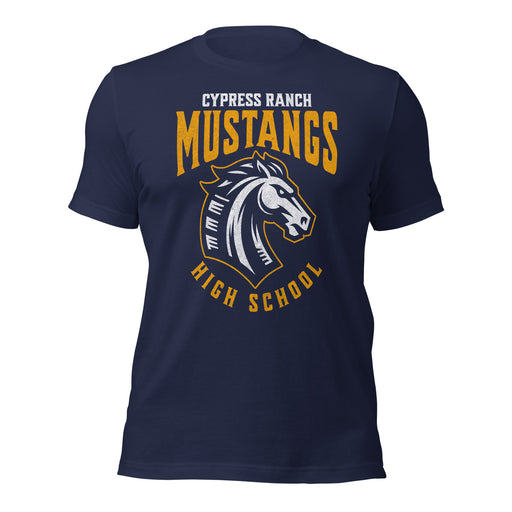 Cypress Ranch High School Mustangs Navy Premium Unisex T-shirt 214